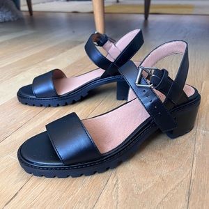 Madewell Slingback Lugsole Sandals - Black, Size 7.5, NWT